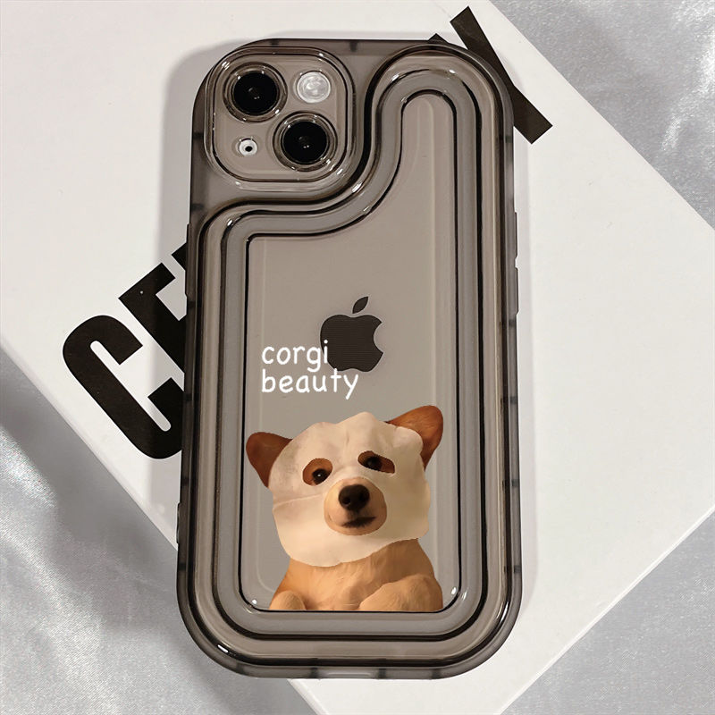 面膜柯基苹果15手机壳iPhone14/13软壳保护11promax全包边硅胶7/8