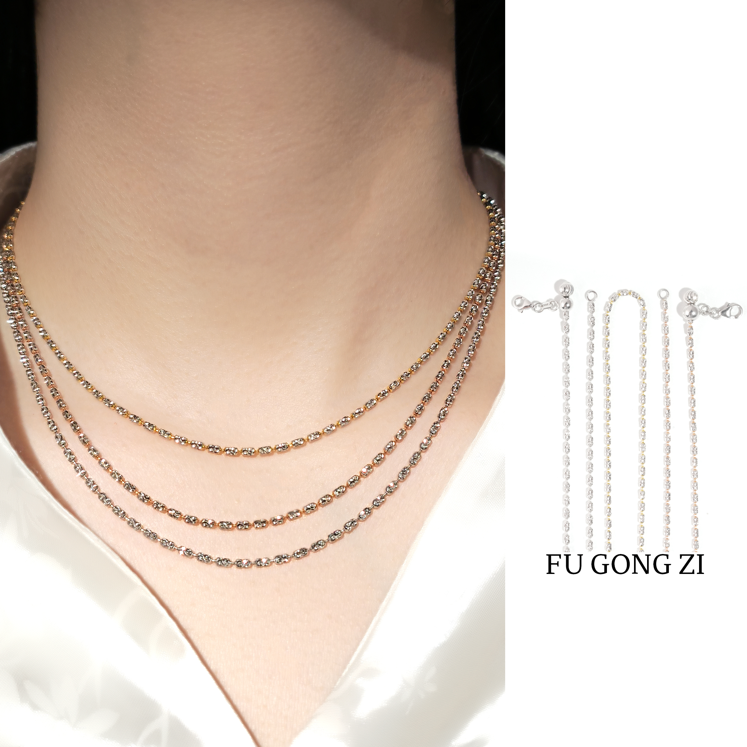 【福公子】春日珠宝-18K粗意式全拉伸链项链多样性 一件发货-35-264