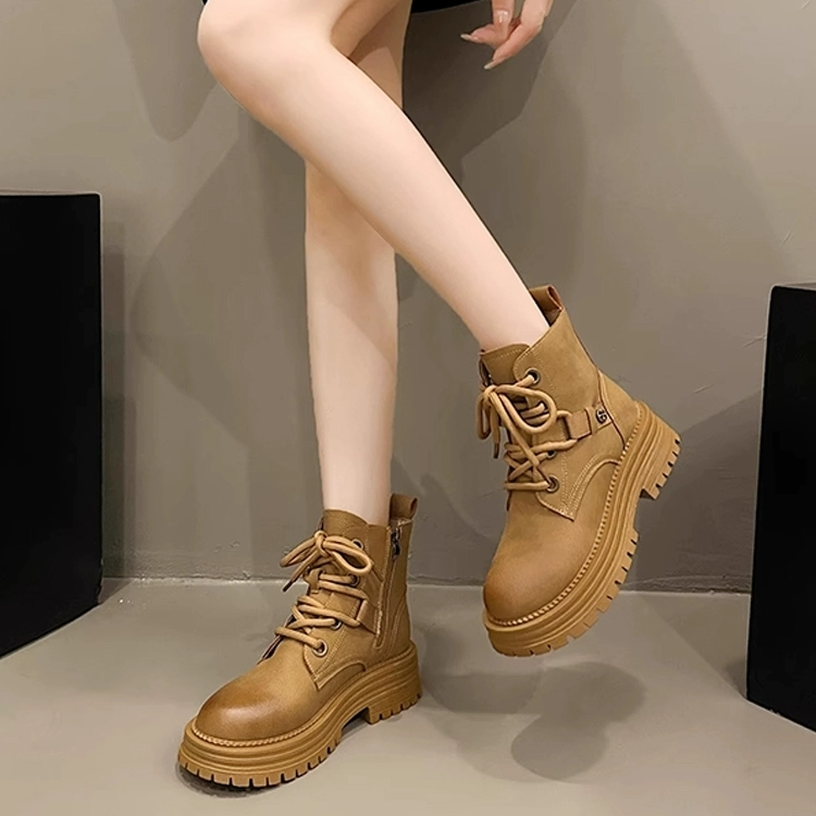 马丁靴英伦风靴子系带大黄靴网红时尚百搭ins
