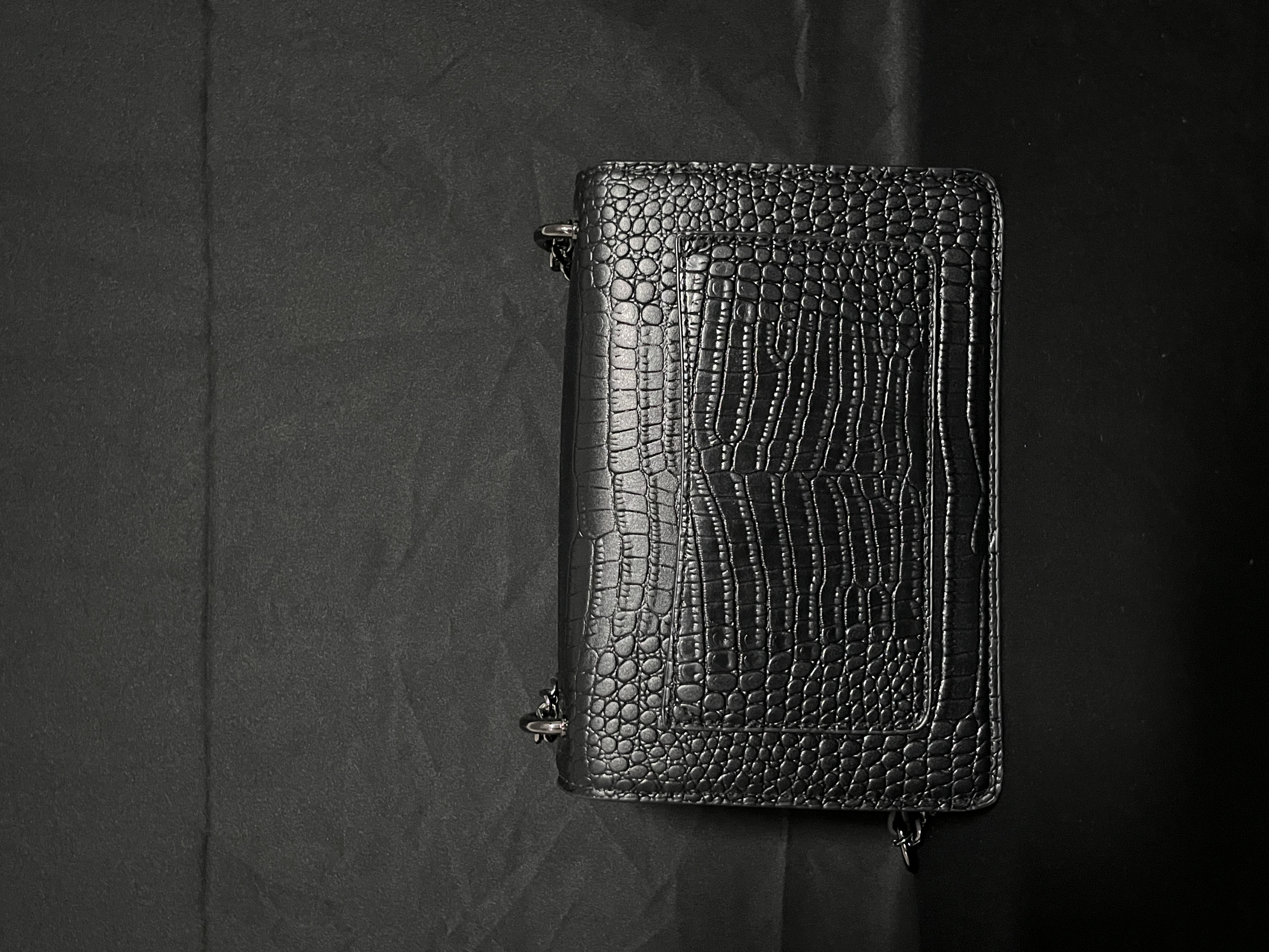 LQ-WITH-QUEEN真皮女包1落鳄鱼纹黑色