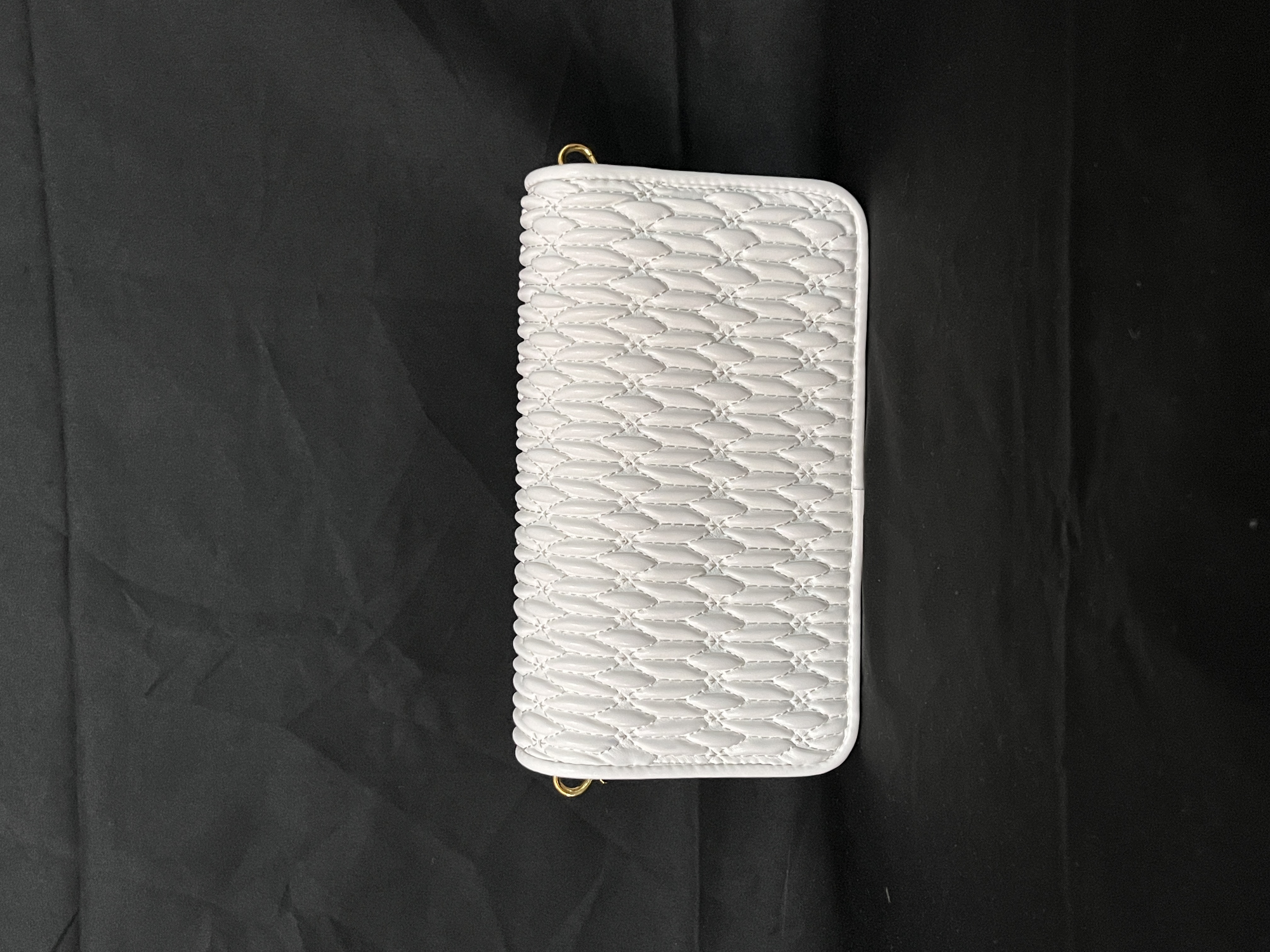 LQ-WITH-QUEEN真皮女包褶皱方版白色