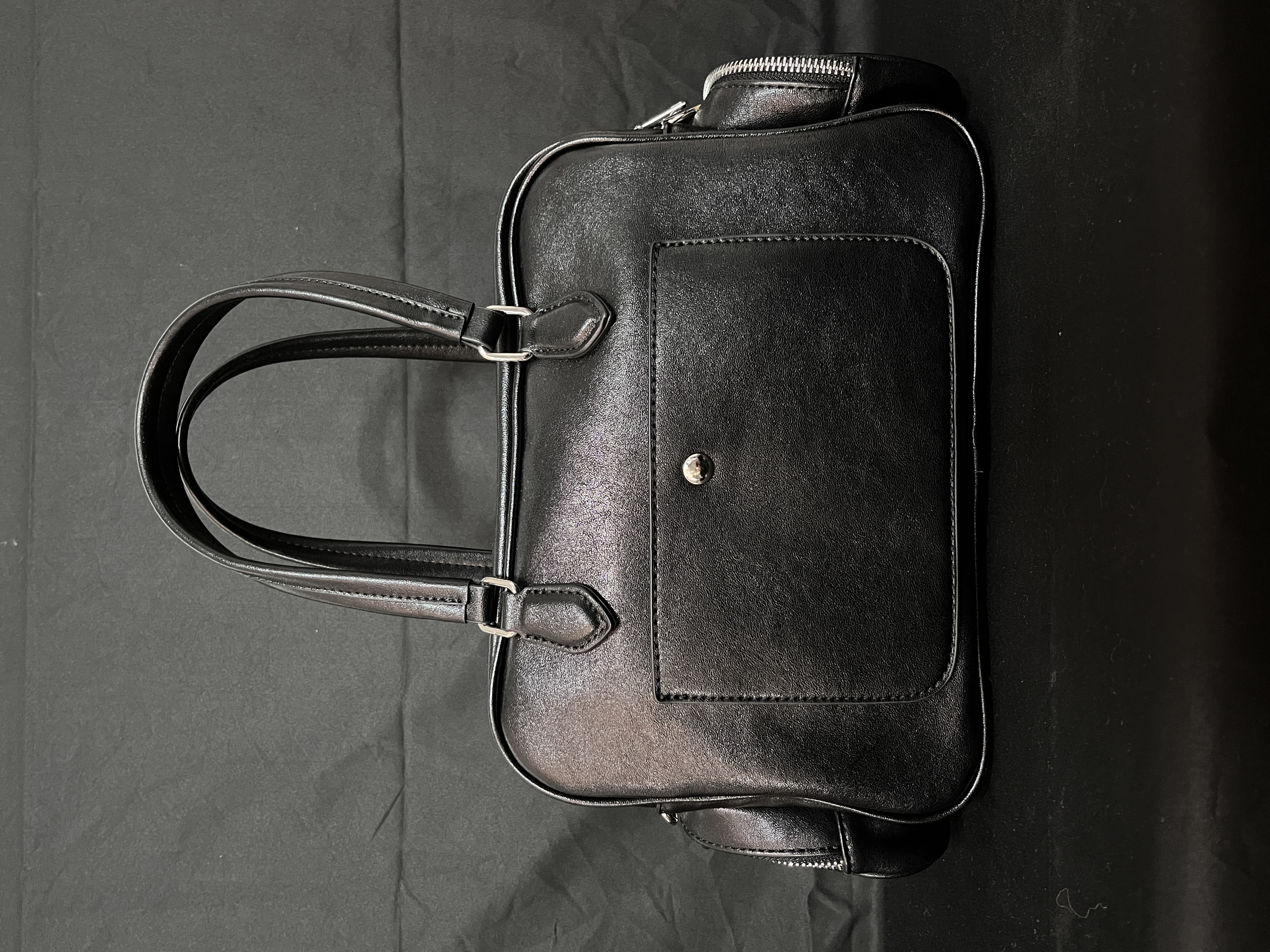 LQ-WITH-QUEEN真皮女包手提旅行包黑色