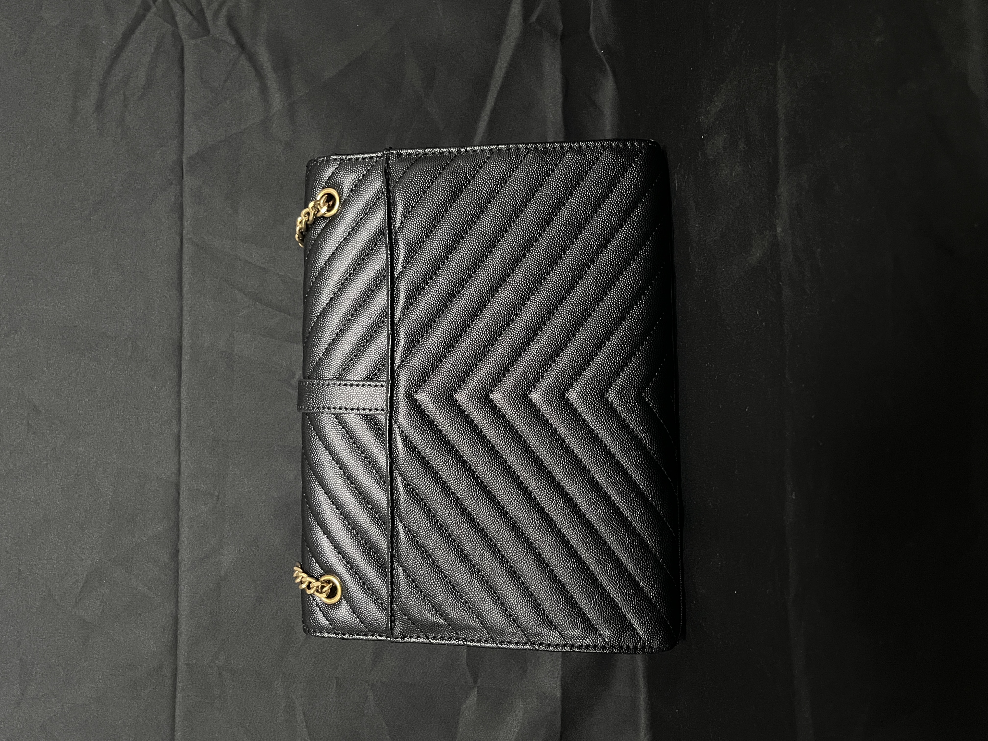 LQ-WITH-QUEEN真皮女包信封单肩包黑色-大