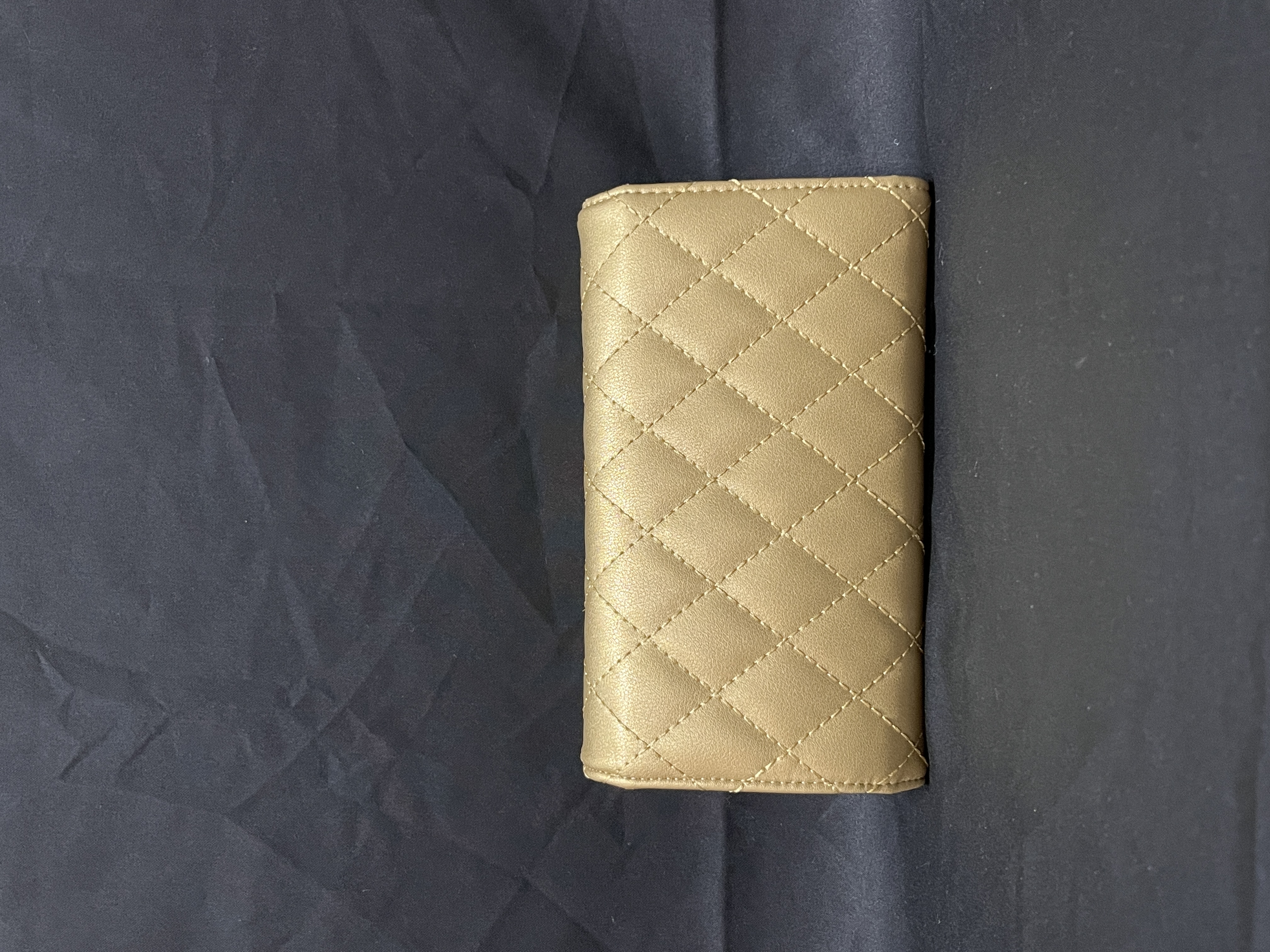 LQ-WITH-QUEEN真皮女包小钱包金色17.5cm