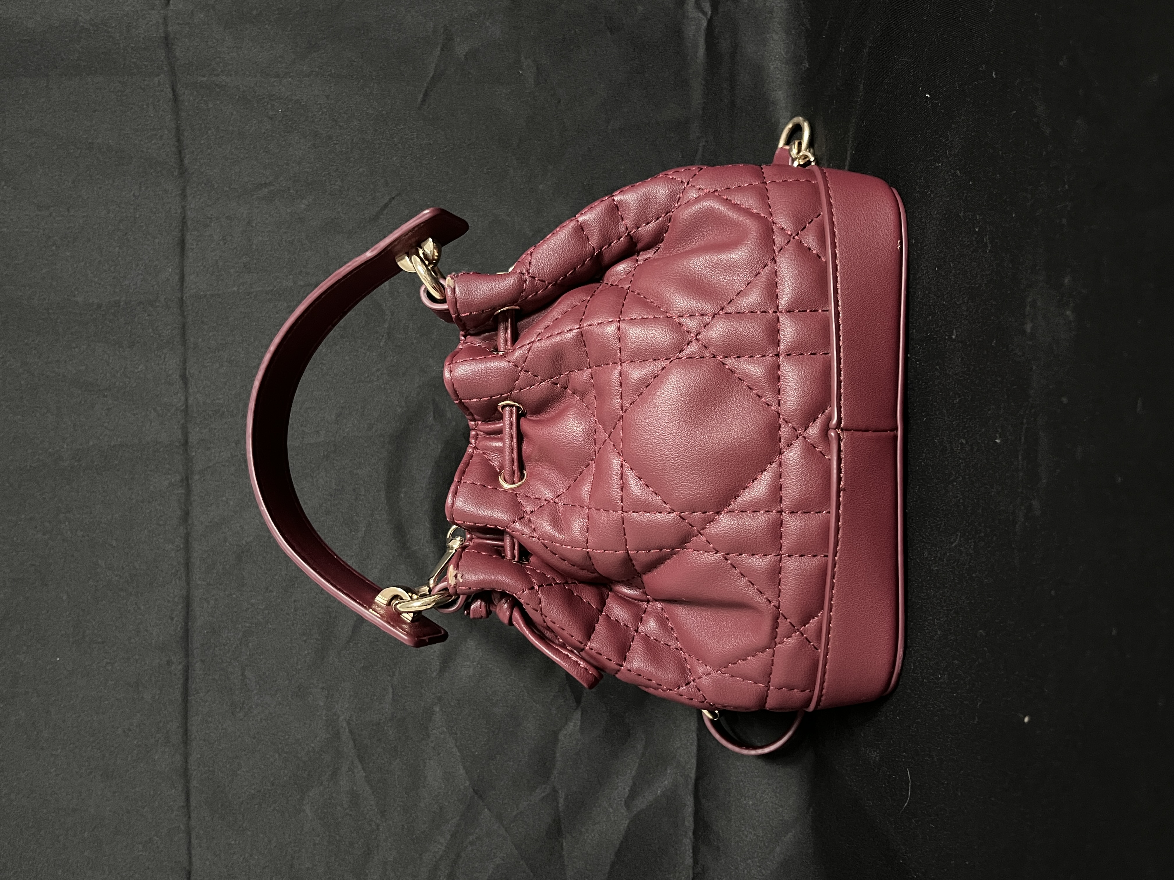 LQ-WITH-QUEEN真皮女包甜甜2格桶红色-大号