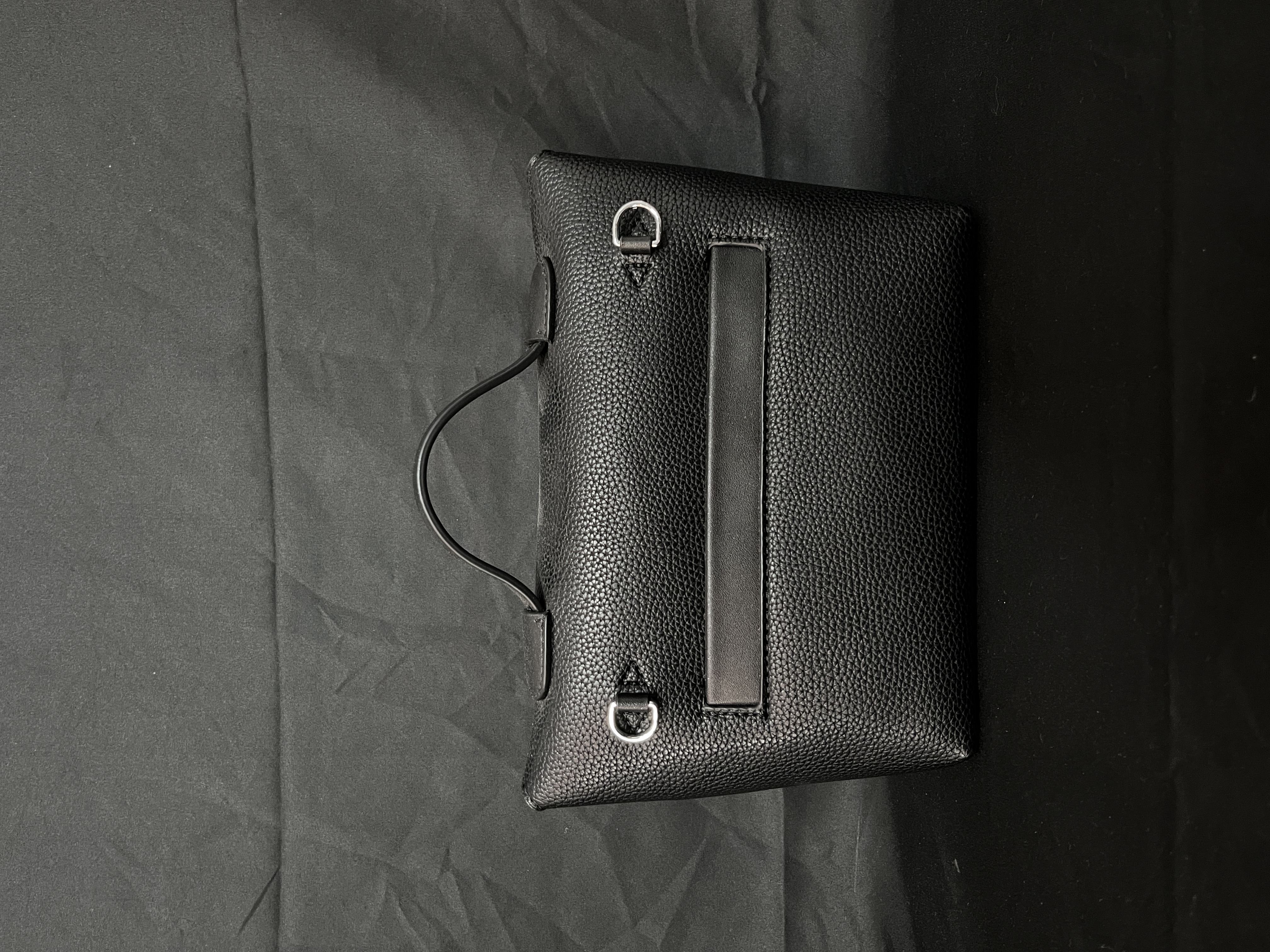 LQ-WITH-QUEEN真皮女包手提金扣饺子黑色