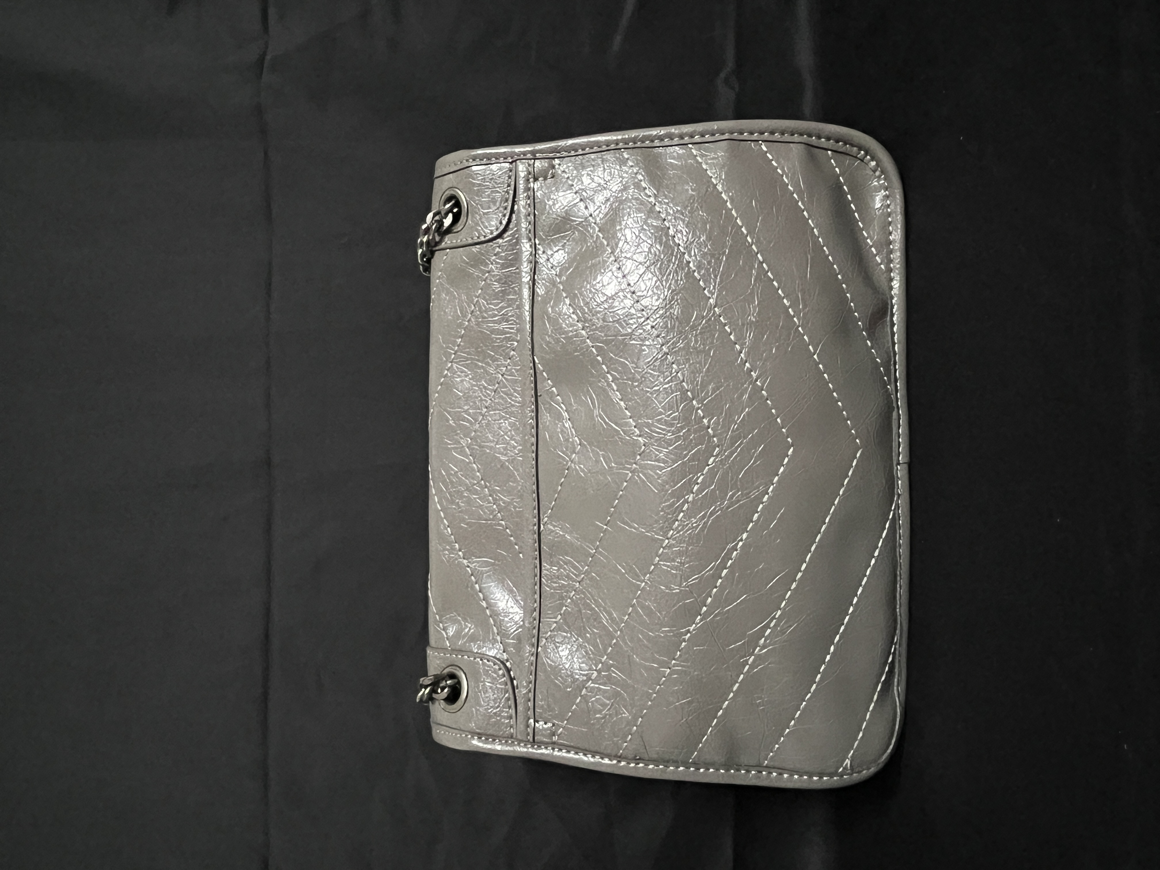 LQ-WITH-QUEEN真皮女包油蜡皮10248灰色-中号23