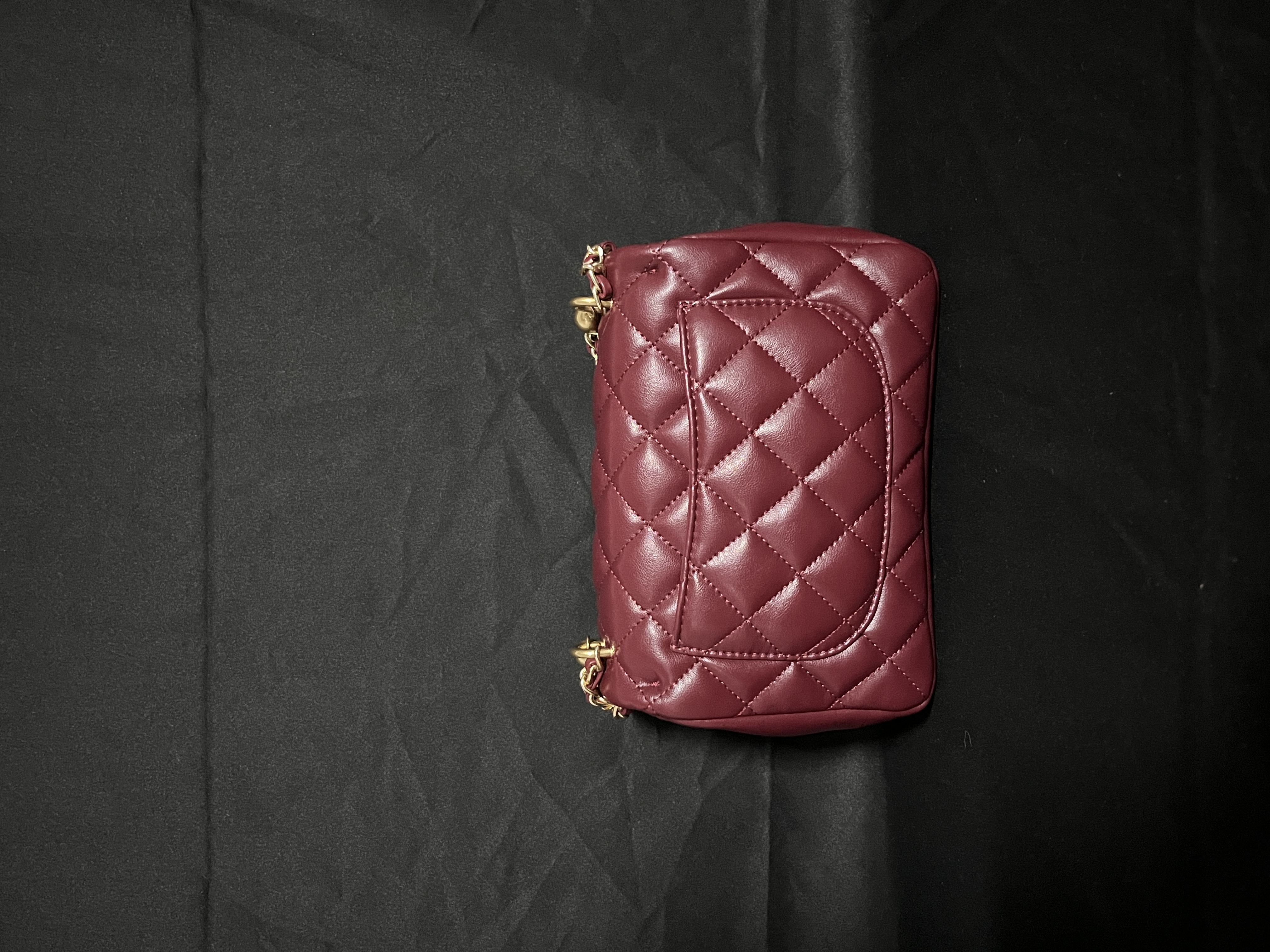 LQ-WITH-QUEEN真皮女包珍珠胖红色