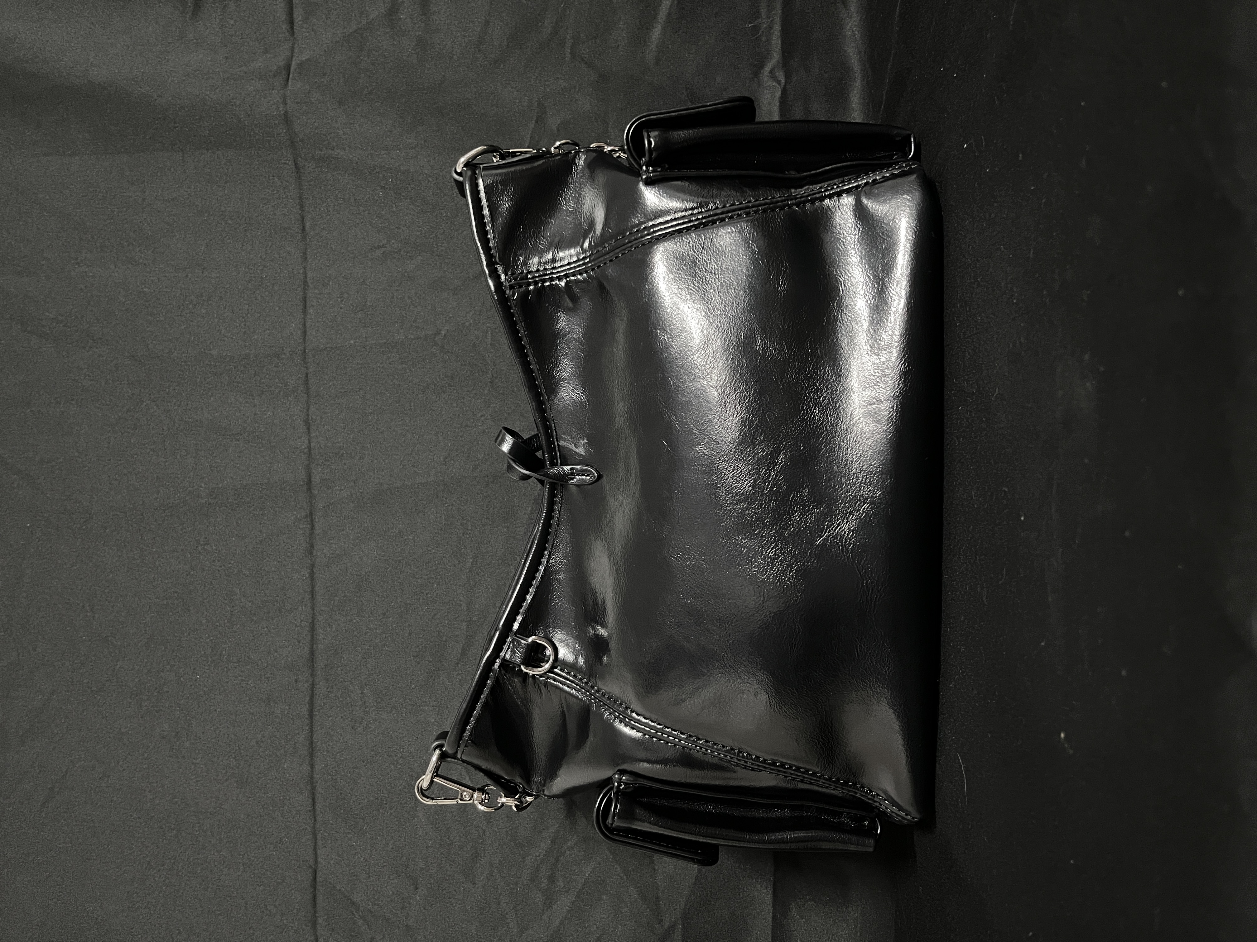 LQ-WITH-QUEEN真皮女包腋下油蜡饺子黑色-小