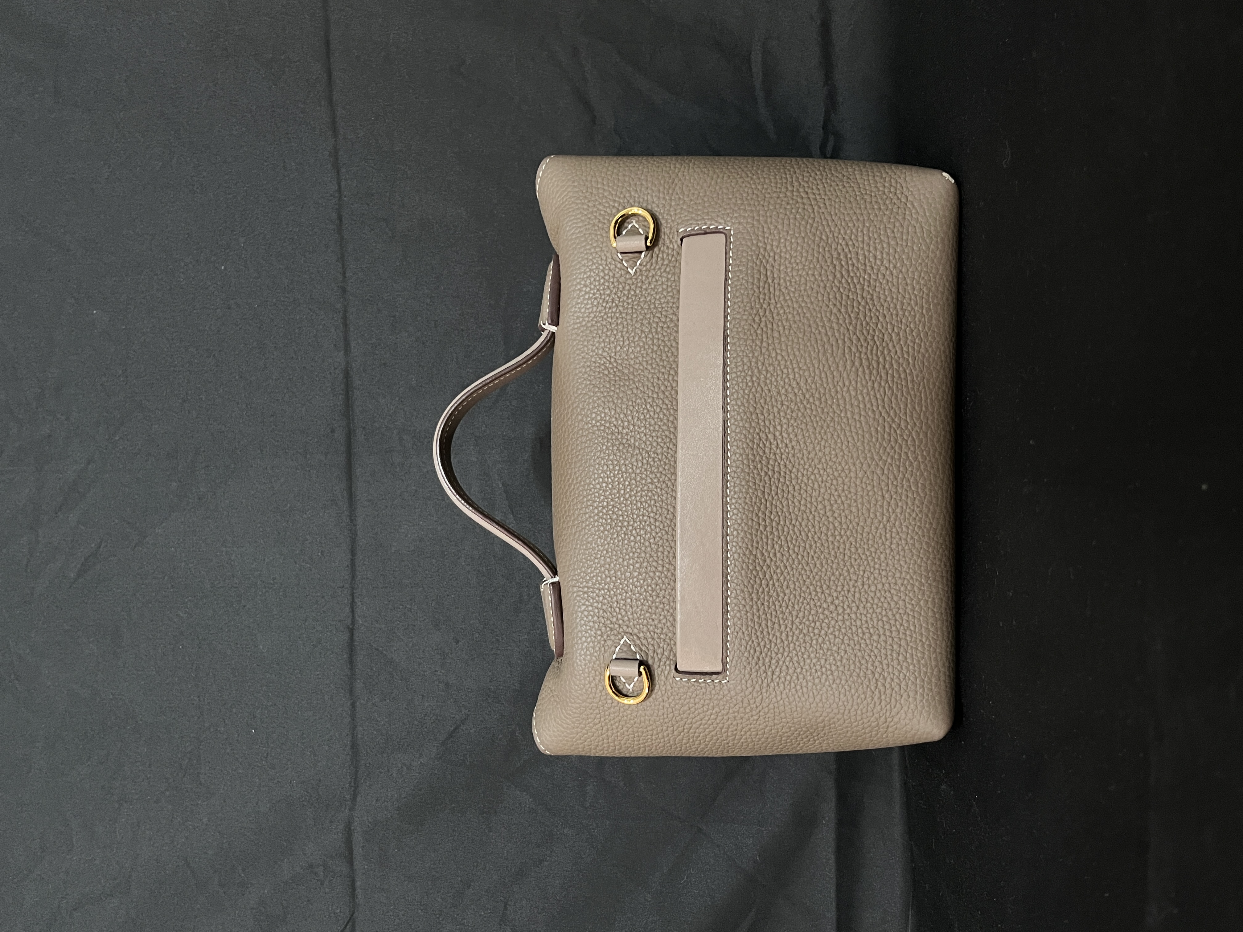 LQ-WITH-QUEEN真皮女包手提金扣饺子灰色