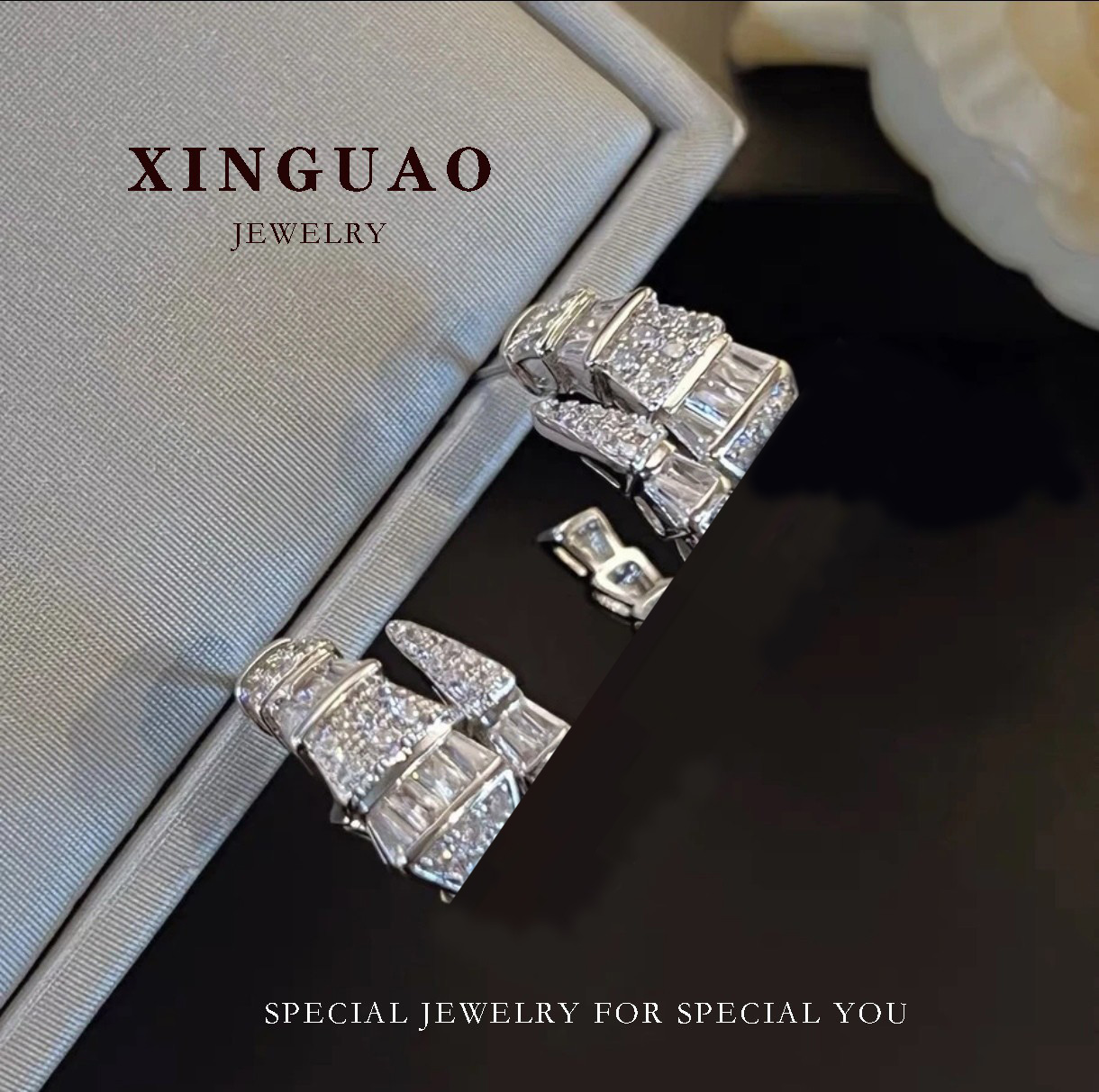 铜合金耳饰 (孤品清伧)轻奢时尚灵蛇高级感耳钉205