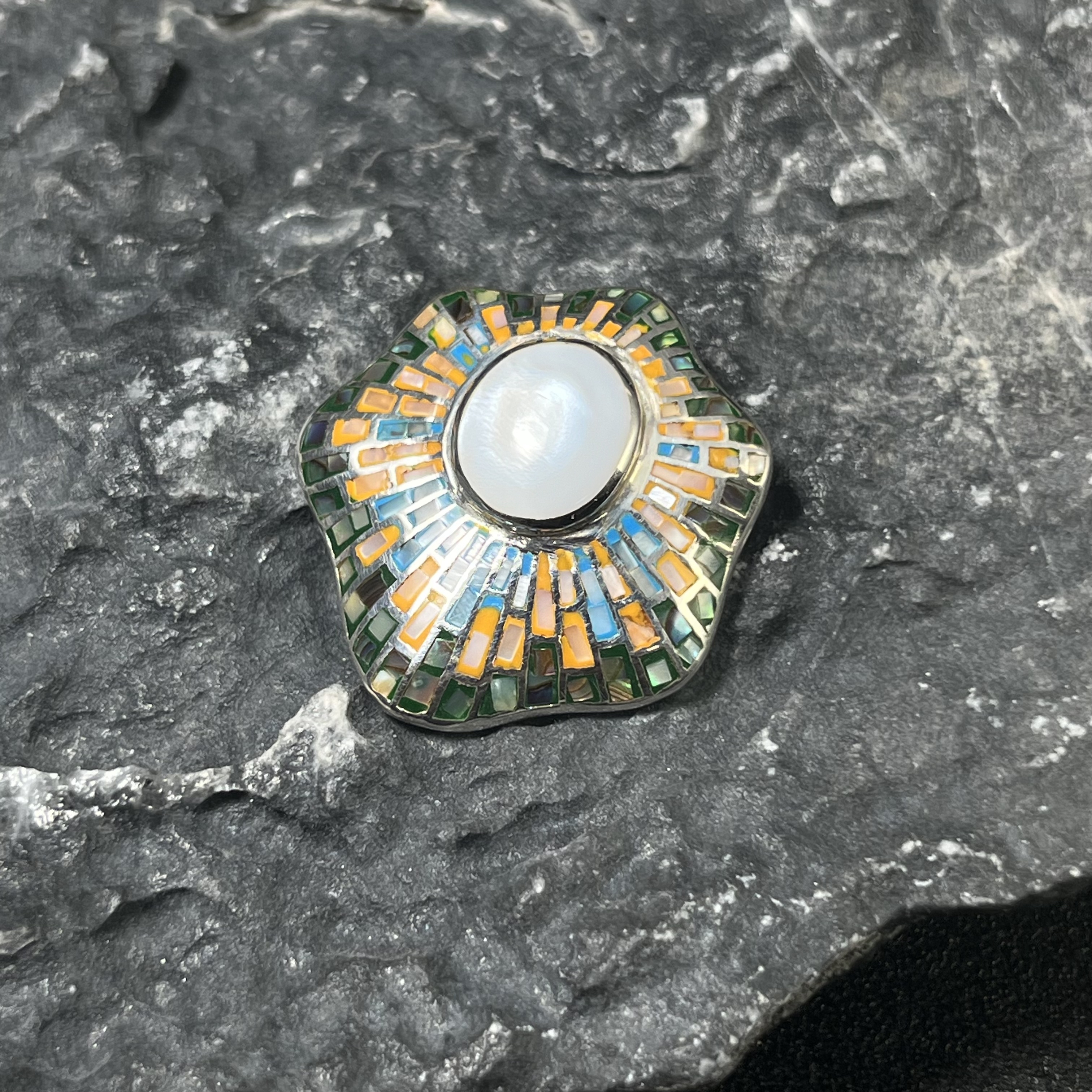 吊坠925银 太阳线条光芒多彩贝贝吊坠(不含绳链) W31307 气质轻奢