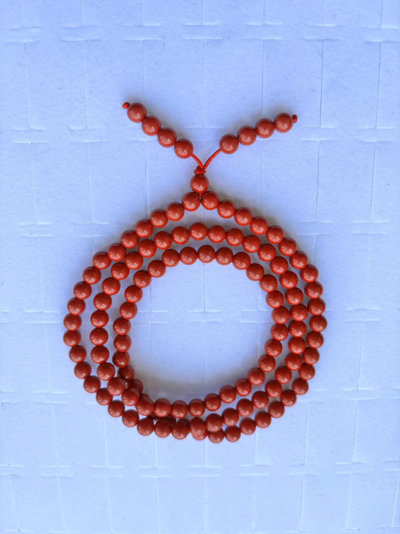 链子925银 赤色砂108珠手链项链5mm FS6573 轻奢红色时尚精美素圈