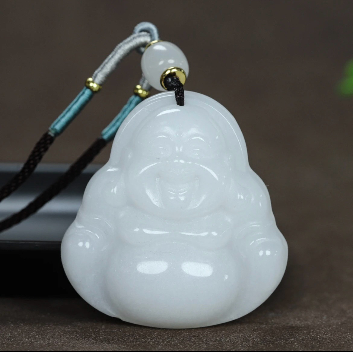 新疆玉石弥勒佛大佛公笑口常开金丝玉平安吊坠挂件玉坠