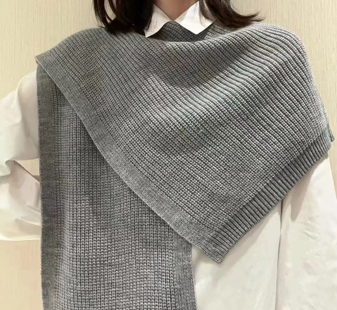 商场同款秋百搭时尚简约针织纯色披肩围巾5800043