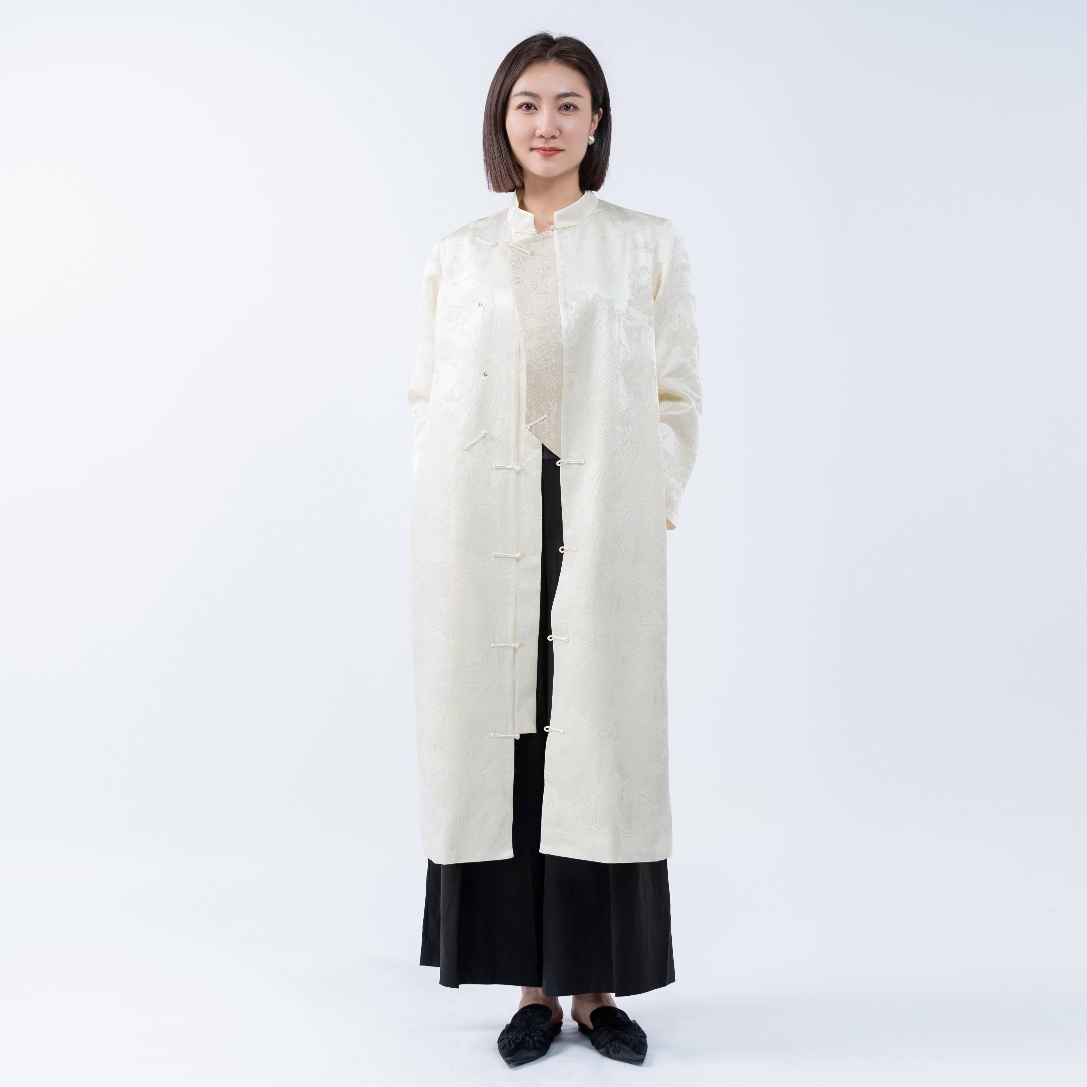 【栖香锦】”花迎喜气皆知笑”设计师款 丝毛 连衣裙