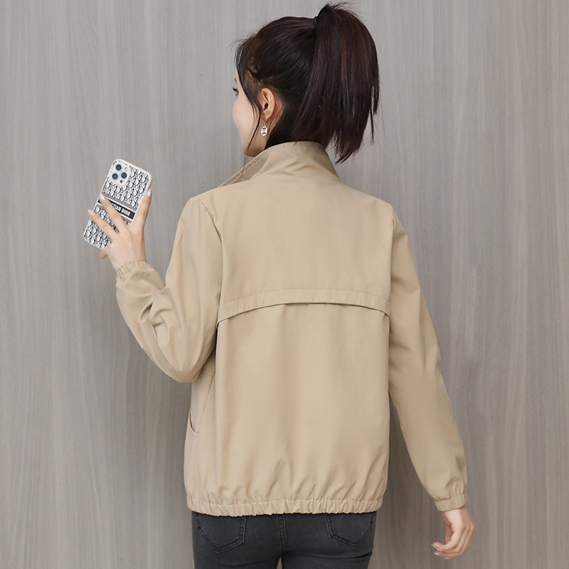 秋季新款韩版洋气时尚大气短款大口袋秋装休闲小个子立领风衣女