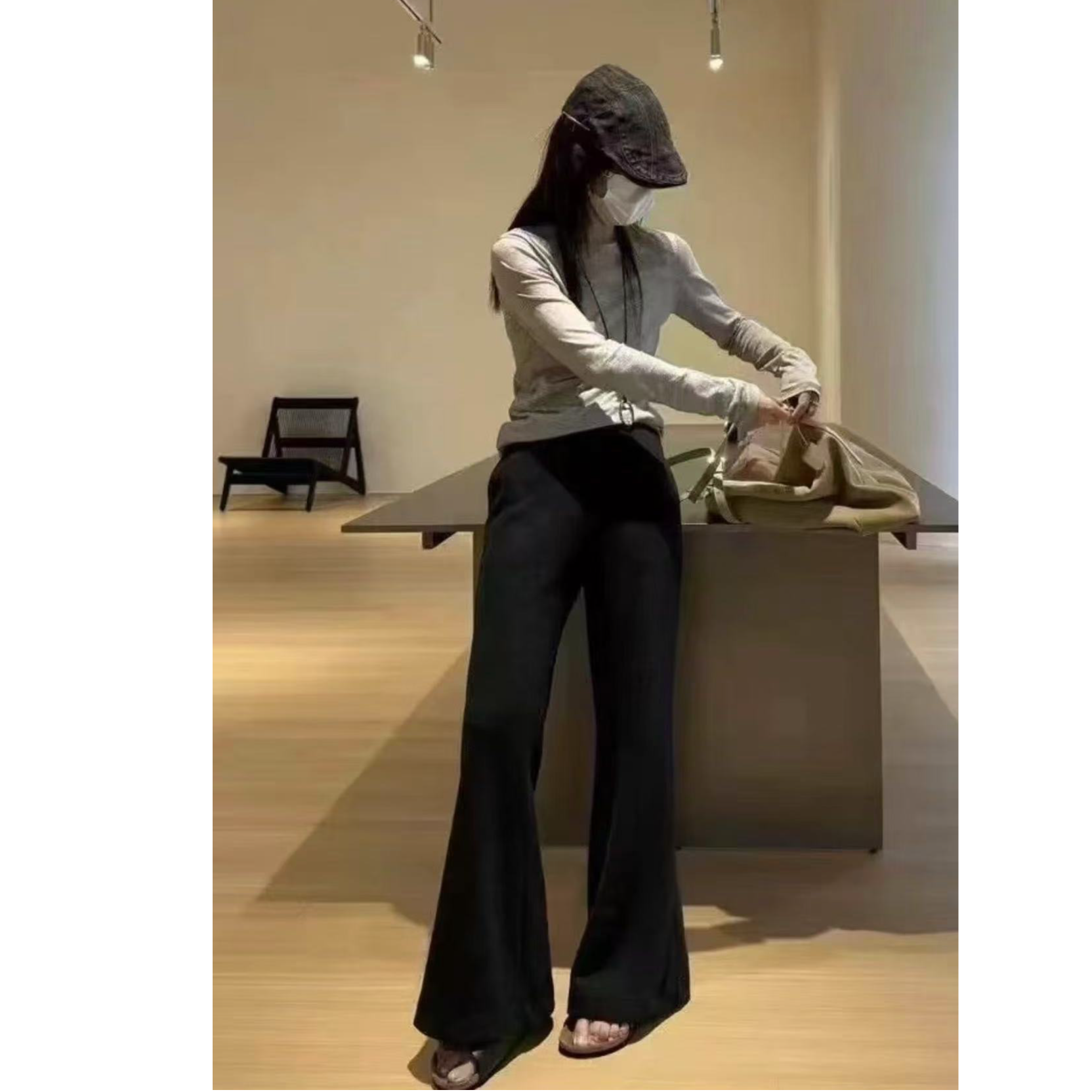 2024大码女装秋冬新款弹力加绒显瘦马蹄裤