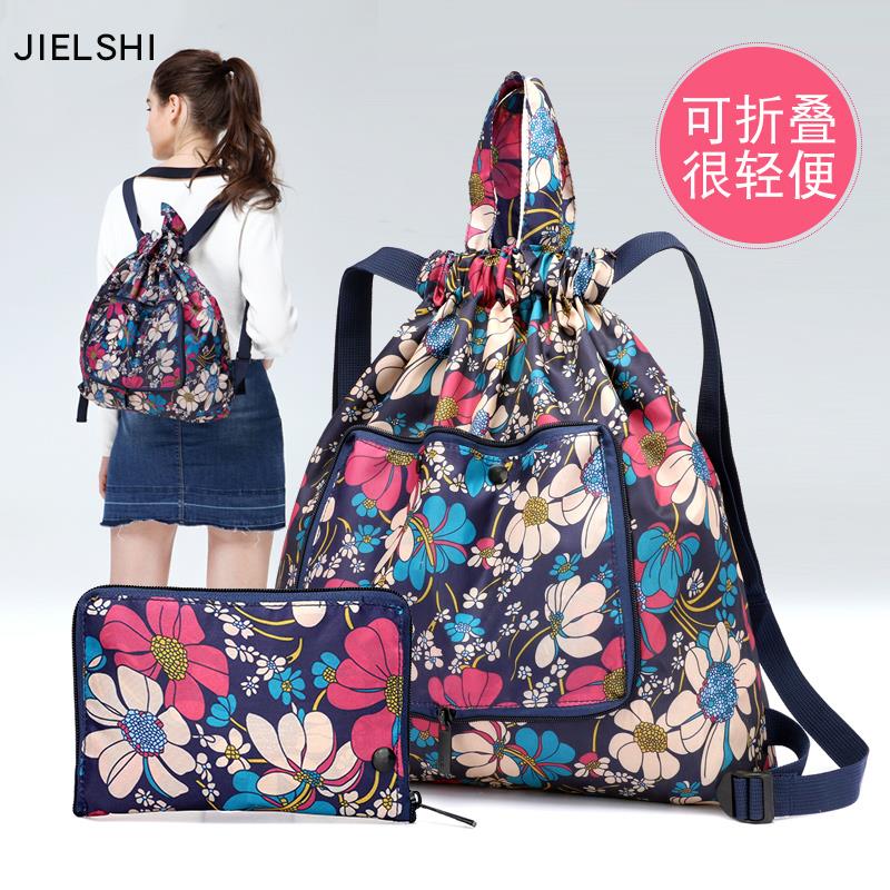新款抽绳双肩包女简易抽带包防水折叠收纳袋-8088D