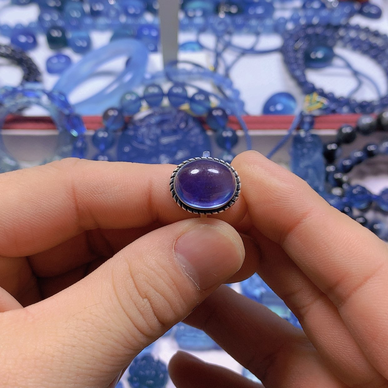 【闪购商品】海蓝宝石手链银S925镶嵌花****）