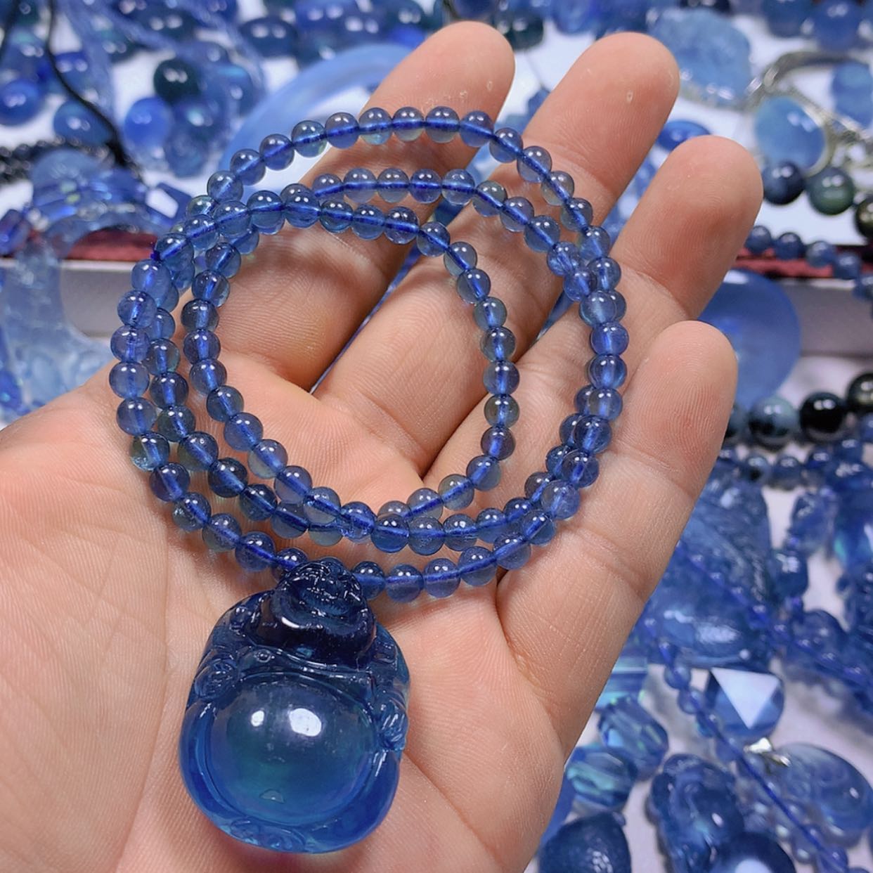 【闪购商品】海蓝宝石手链银S925镶嵌观**羽