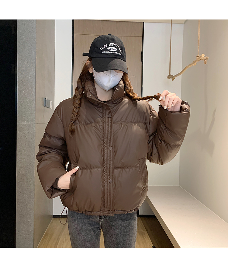 冬季立领免洗小个子女大学生休闲百搭宽松加厚保暖棉服外套