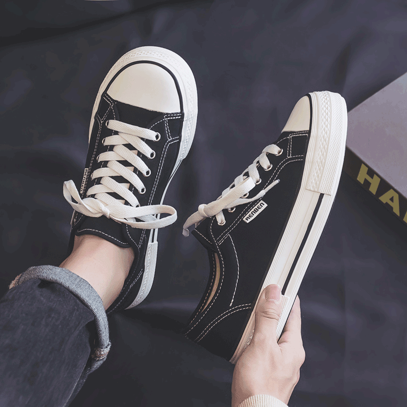 帆布鞋男士男款透气低帮百搭球鞋秋季新款韩版潮流帆布鞋低帮