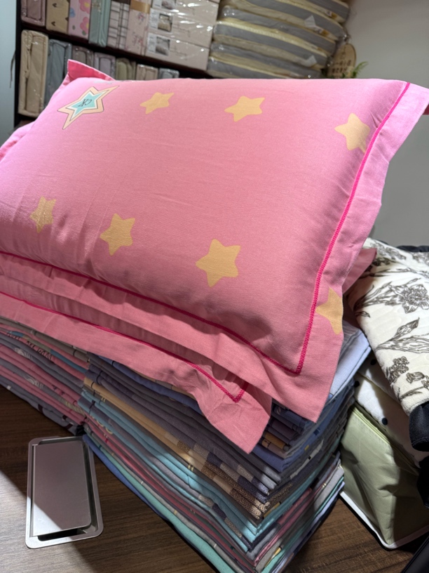 娜宝特！福利纯棉全棉加厚磨毛枕套一对装宽边家用一字绣枕头套