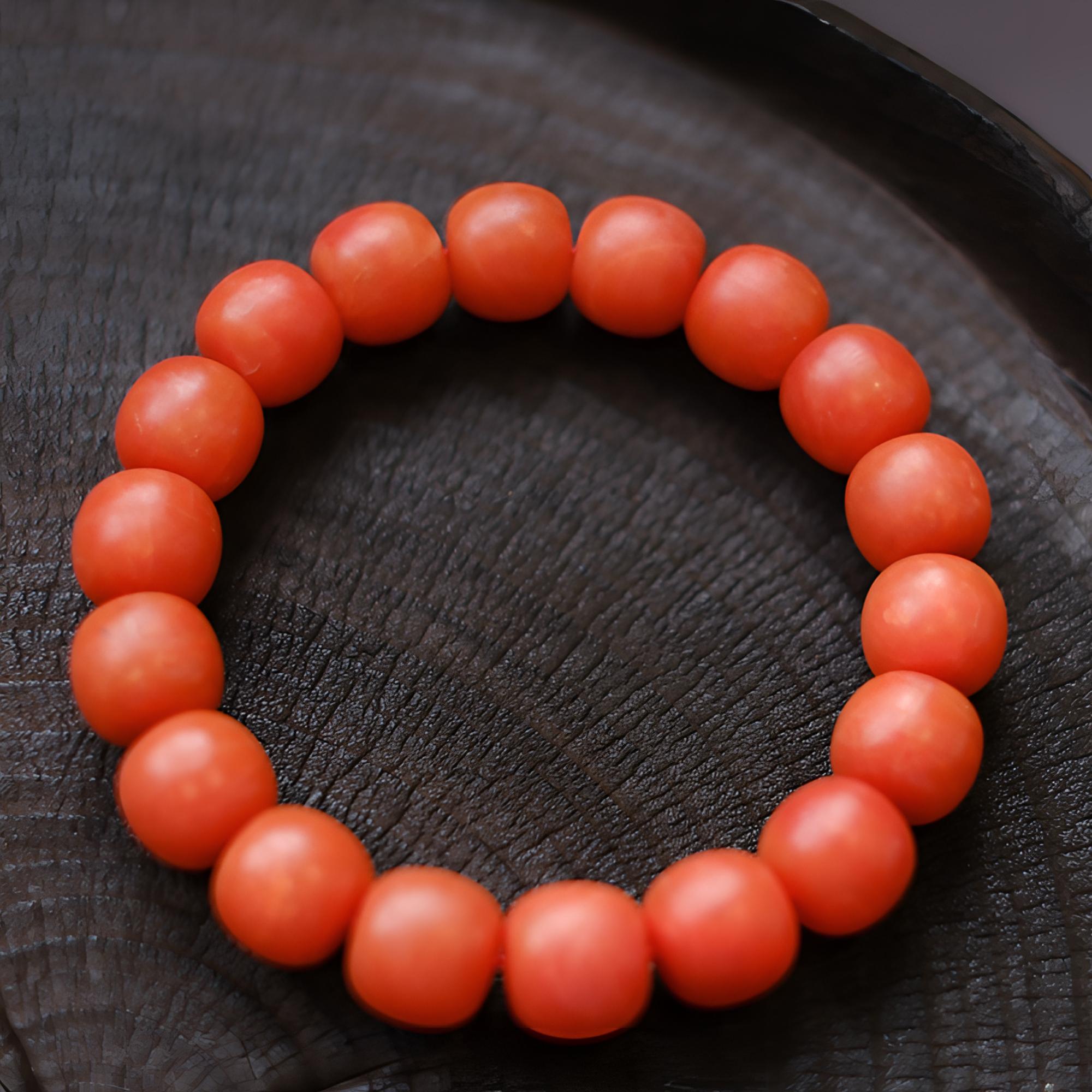 【沐姐珠宝】正宗保山南红老型素圈单圈手串多规格选择柿子红