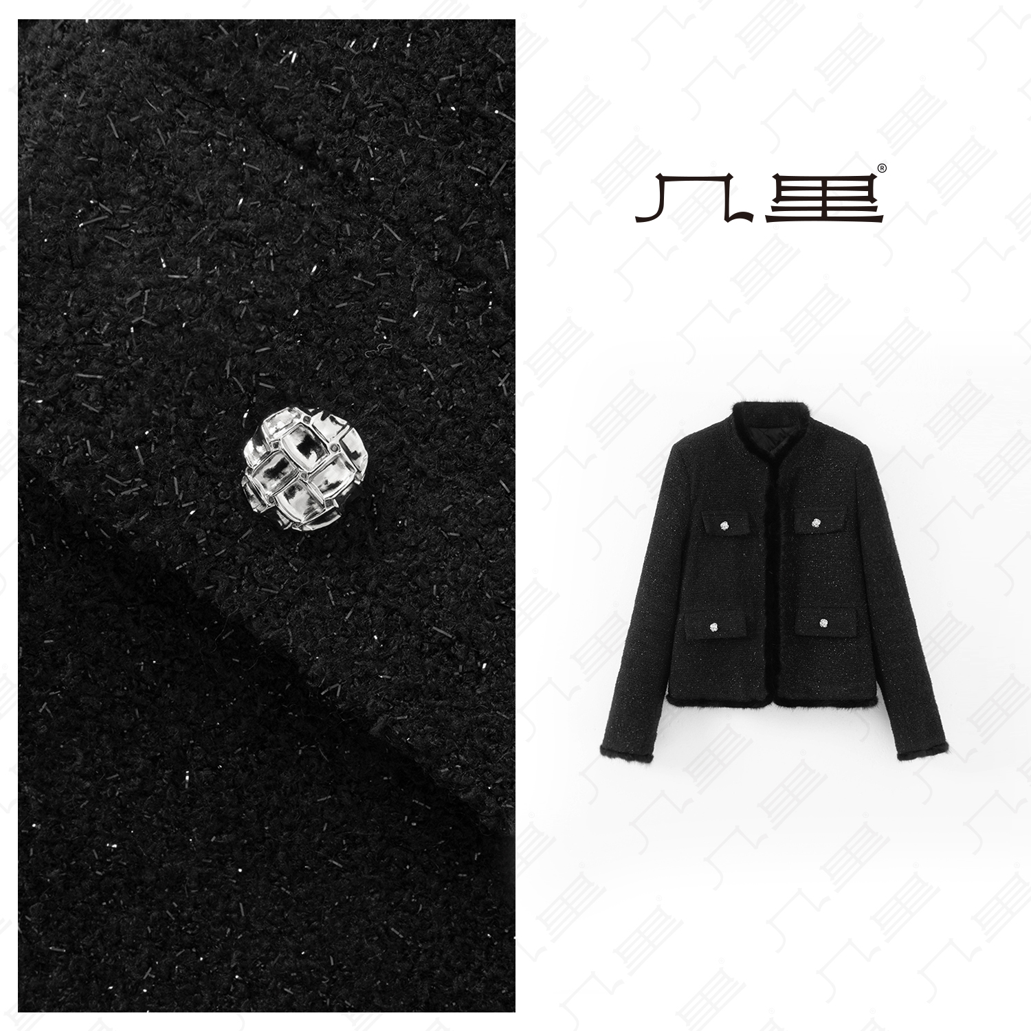 几里与麻【挪威星空】显瘦贵气感棉衣外套 衣长56 胸围92 1120782