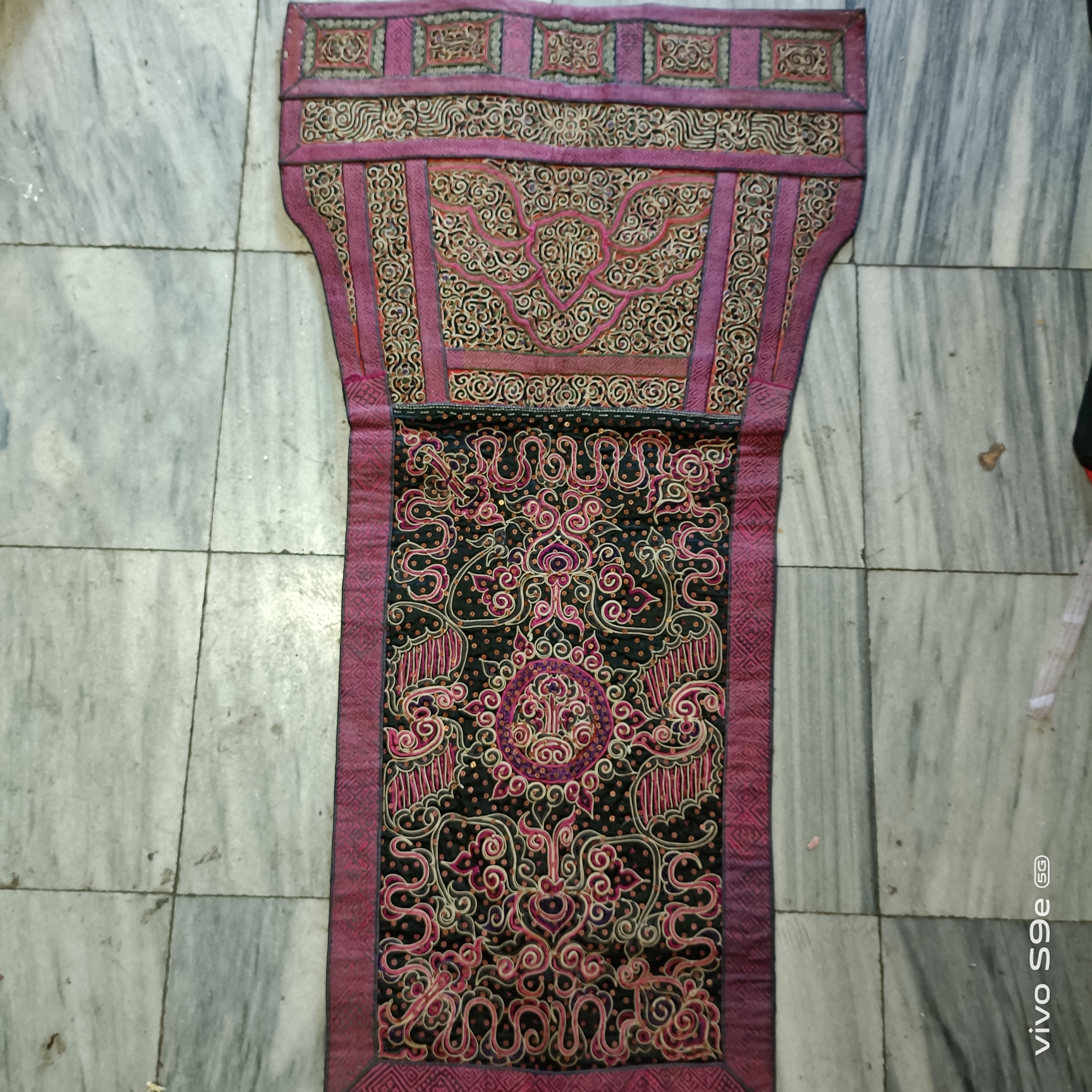 马尾绣老背带纯手工