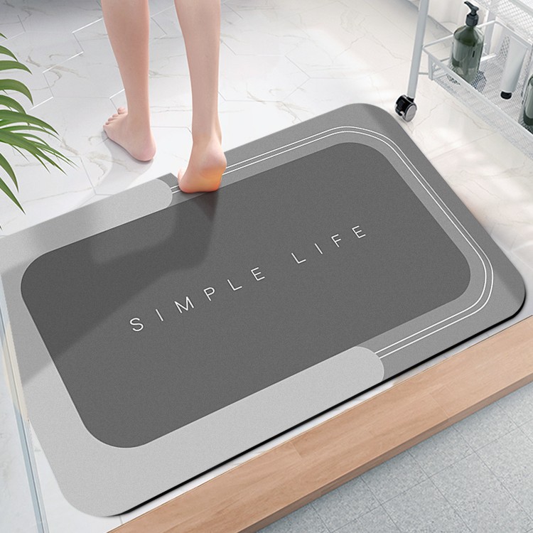 斯美儿硅藻泥浴室吸水地垫卫生间家用速干脚垫洗手间门口防滑垫子