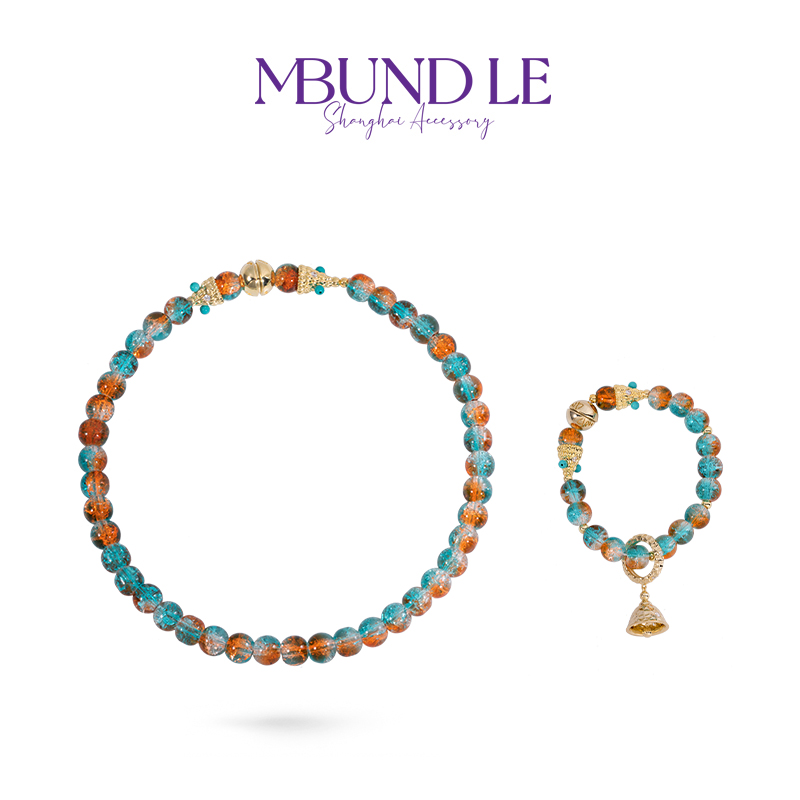 摩邦珠宝 铜合金项链 惊鸿色-红蓝驼铃项链官方专属