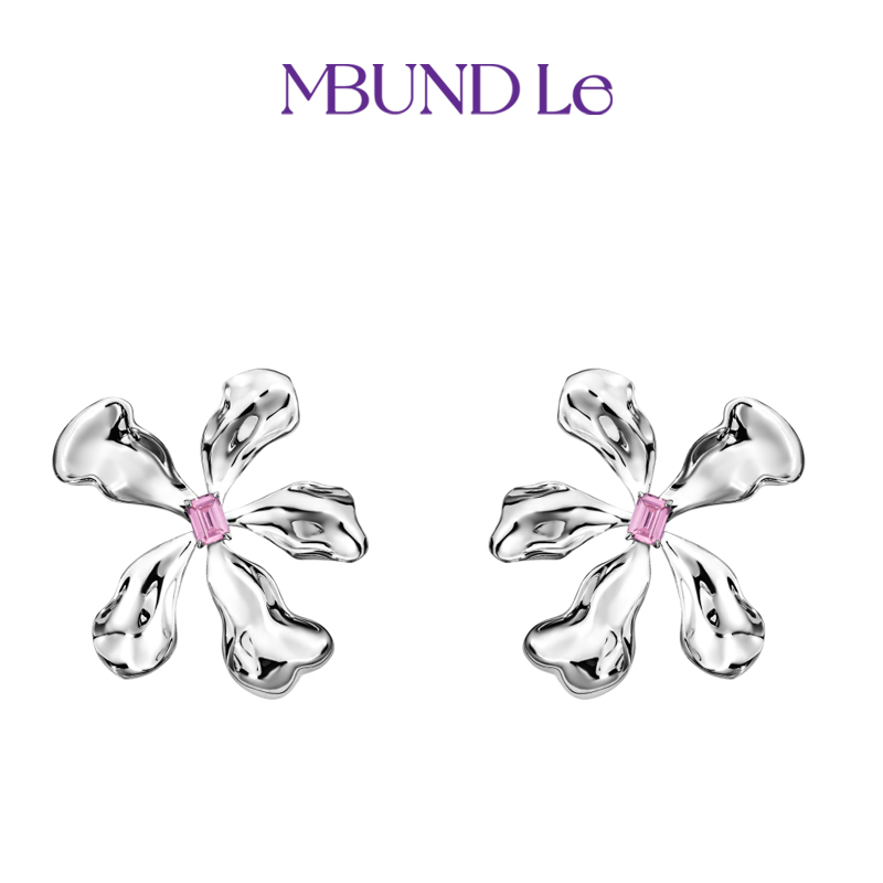 摩邦珠宝 铜合金合成锆石耳饰 绮遇前庭幽兰耳环