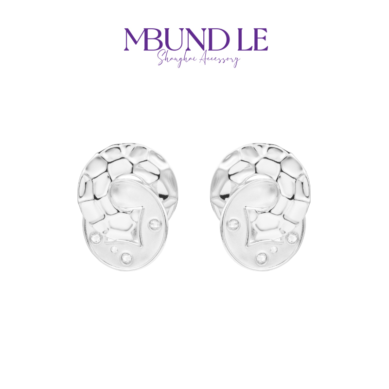 摩邦珠宝 铜合金合成锆石耳饰 思路遥-金色银色泉耳环