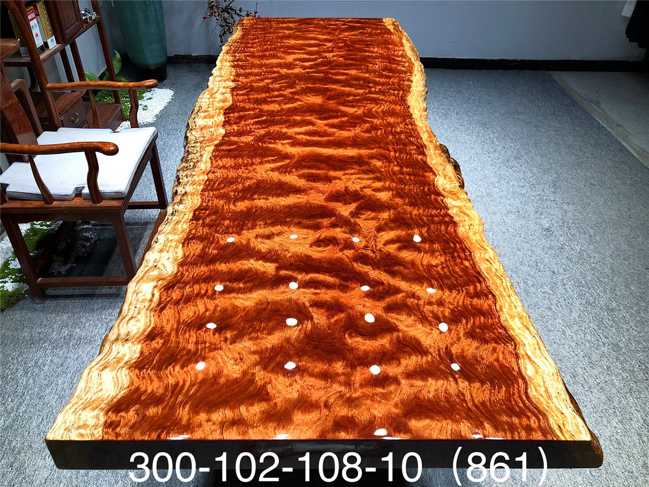 【闲唐严选】 300*102*108*10一对工字支架 巴花实木大板茶桌组装