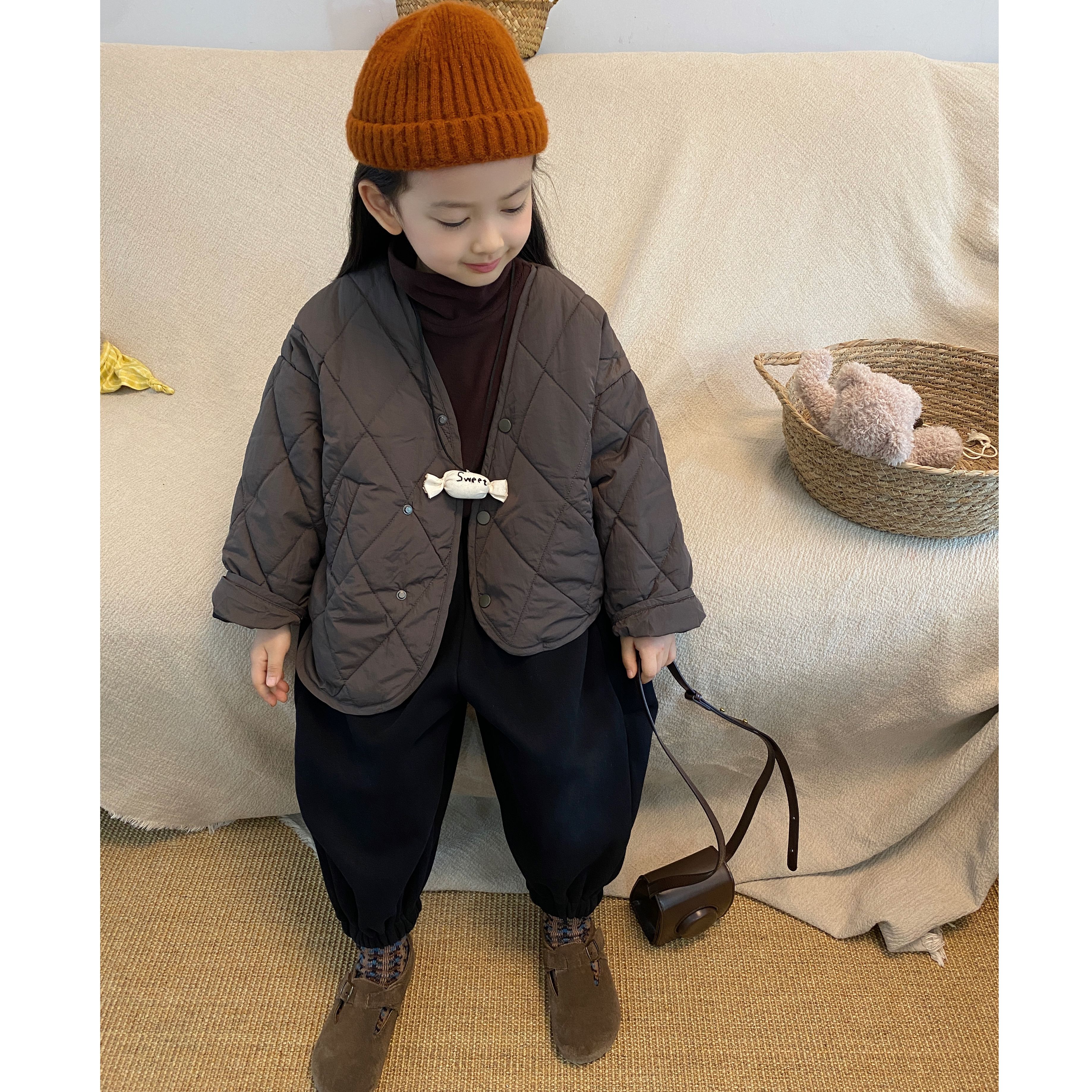 M-Y372男女童韩版中性款秋冬季不规则棉袄