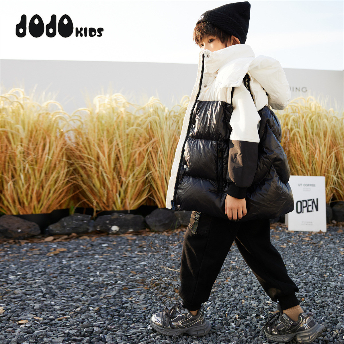 JOOJOO童装冬季新款男童连帽羽绒马甲儿童百搭保暖外套13411423