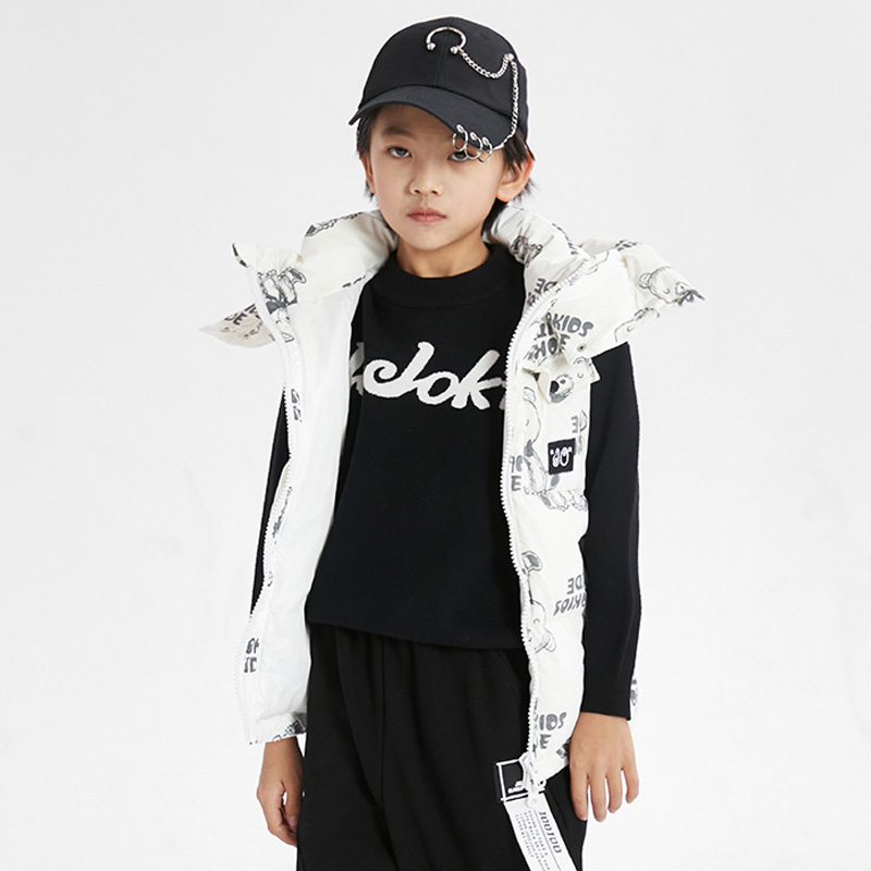 JOJO童连帽羽绒马甲儿童女童男童中长款短款时尚加厚亲子12434430