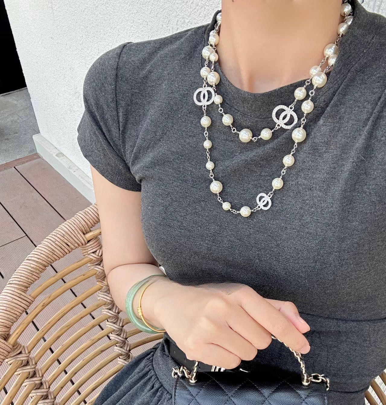 【TR轻奢定制】小香风时尚珠珠80cm毛衣链