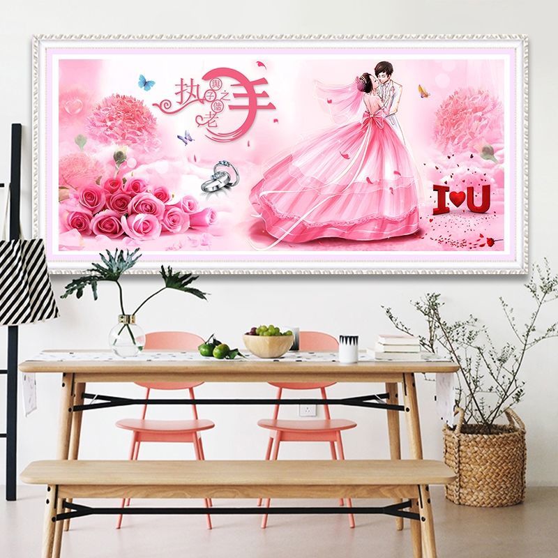 钻石画情侣2022新款满钻结婚钻石绣点贴卧室砖石画客厅喜庆十字绣
