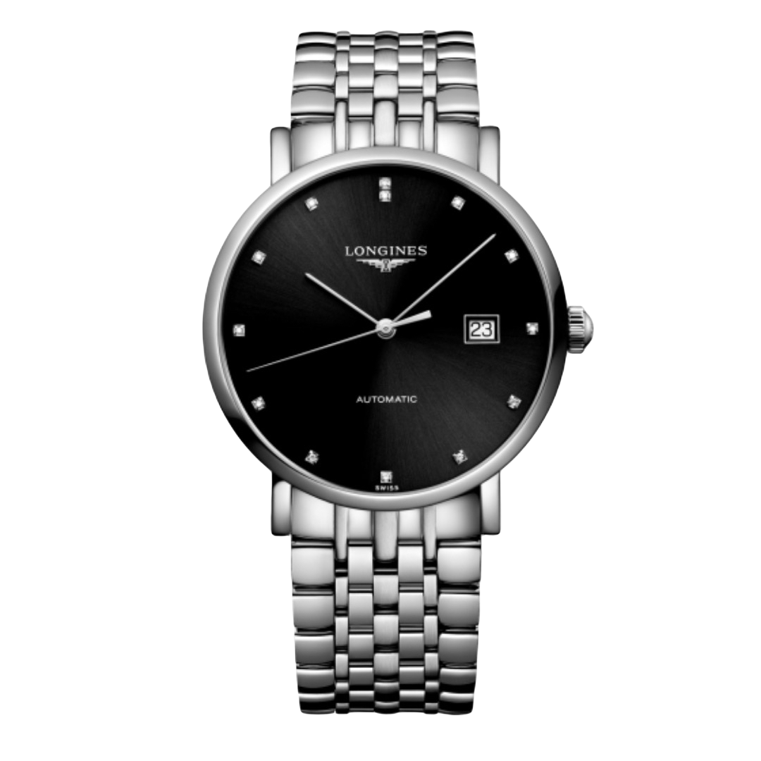 99新 Longines/浪琴 博雅910/39mm/黑盘钻刻机械男士表/公价19100