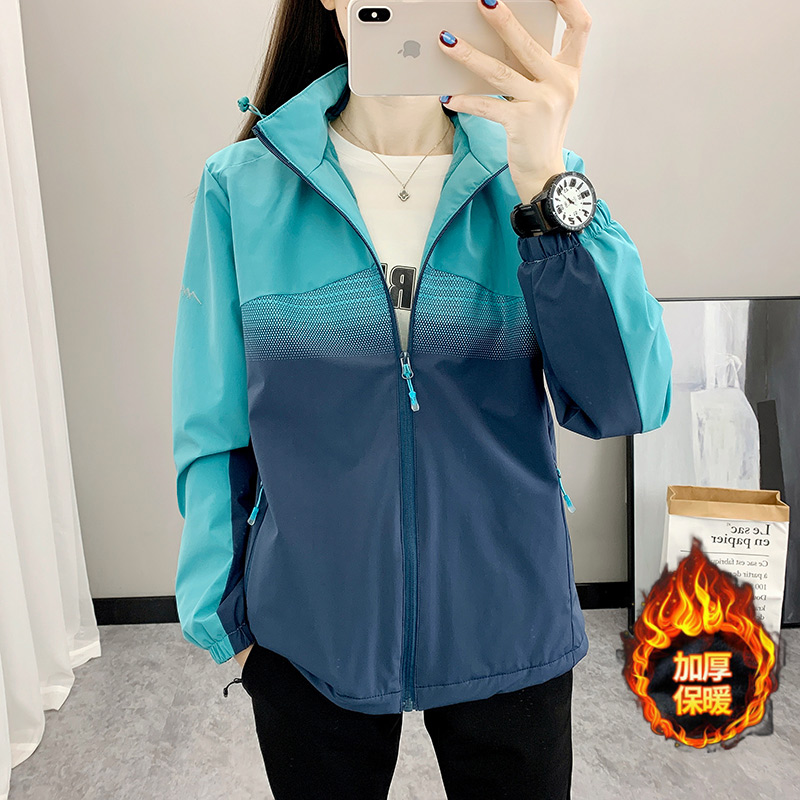 探序者【加绒款】新款加厚棉衣加绒冲锋衣女士棉袄外套冬款