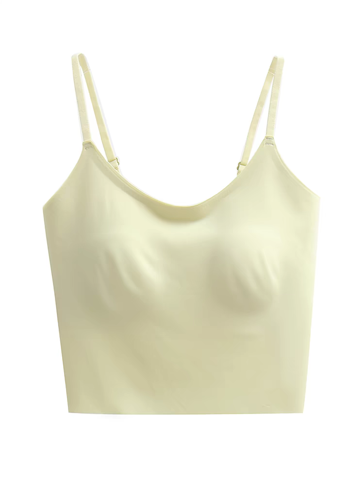 无痕吊带背心女修身显瘦