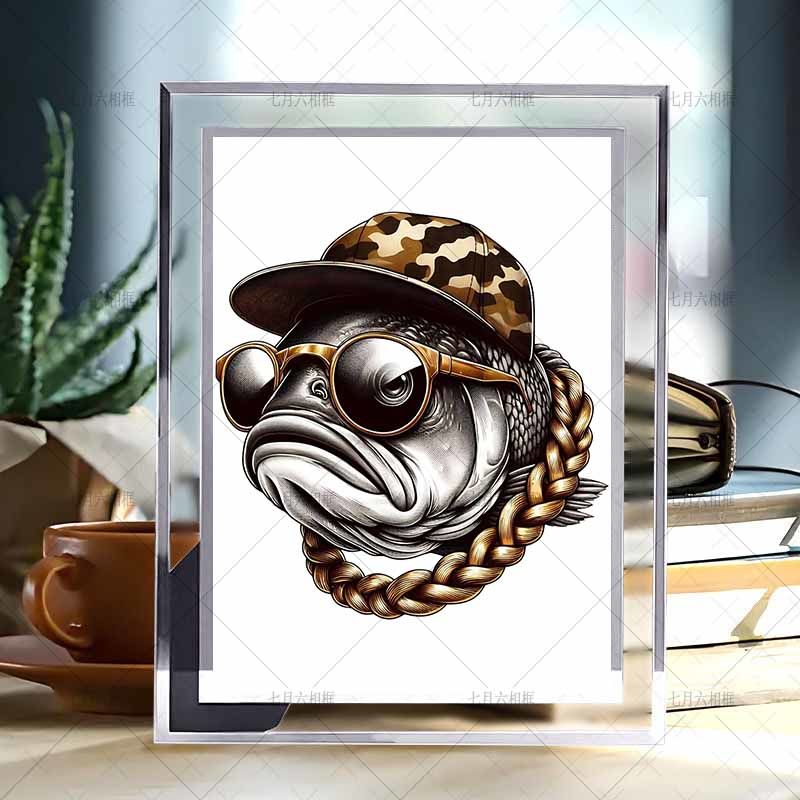 路亚摆件送朋友装饰画高颜值水晶玻璃相框房间桌面摆件卧室摆台