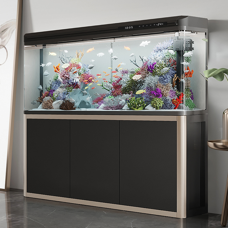 鱼缸水族箱中小型生态懒人大型客厅落地家用玻璃金鱼缸带柜上过滤