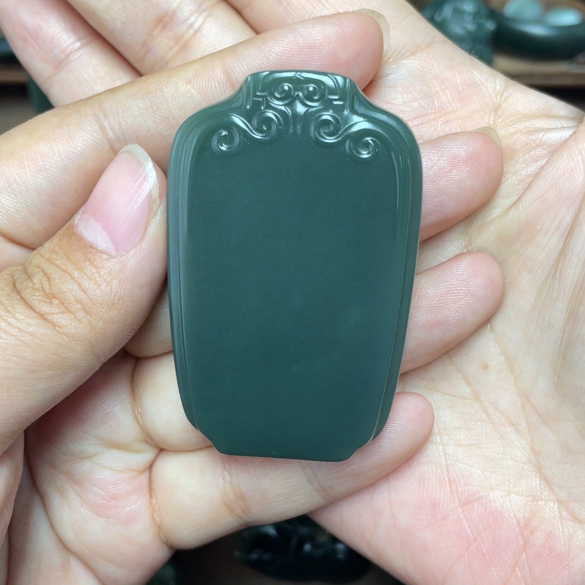 【闪购商品】和田玉（青玉）吊坠(不含链)未镶嵌大*饼