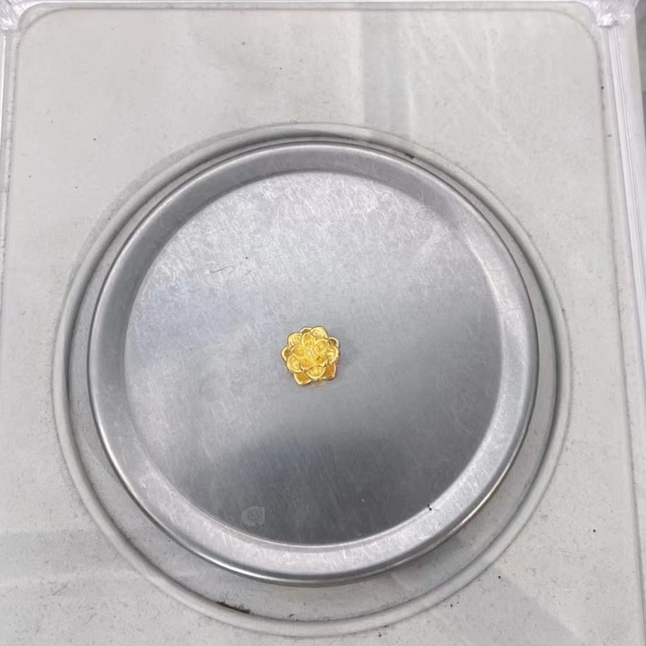 黄金 足金999 莲花通孔吊坠 黄金按克卖
