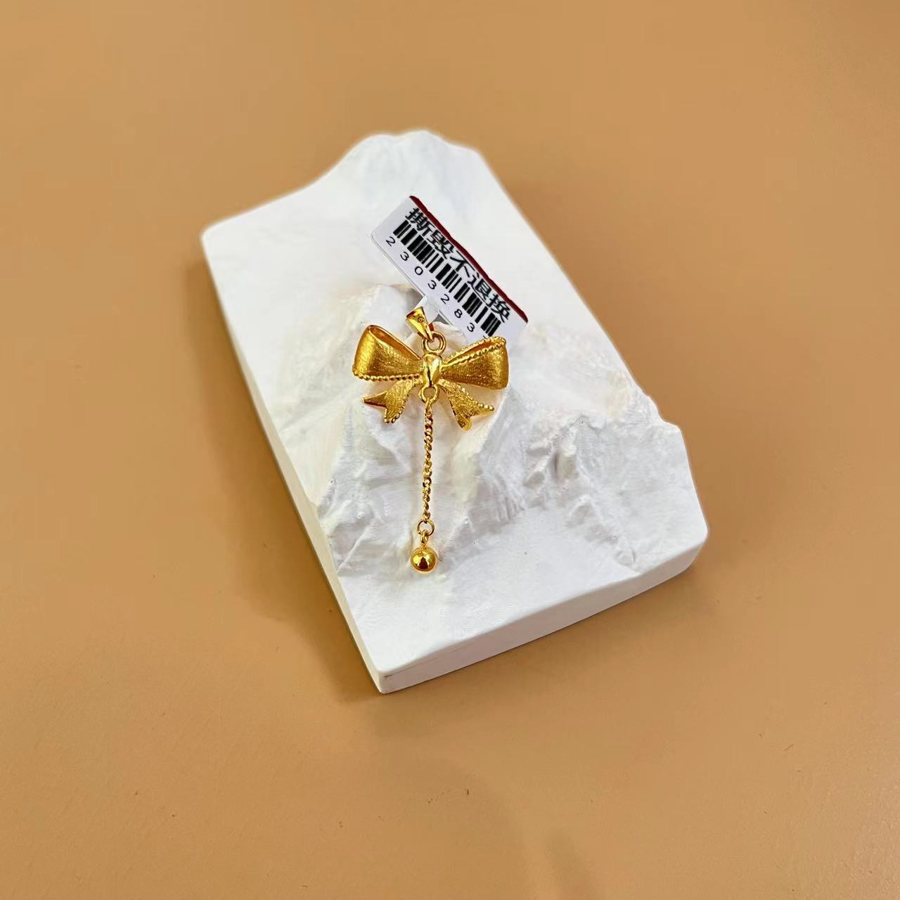 黄金 足金999 5G工艺 蝴蝶结流苏吊坠 单吊坠 金重3.15克