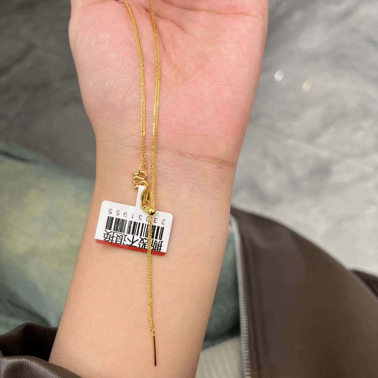 妮蔻黄金足金万能链肖邦链黄金项链针式抽拉肖邦链 黄金按克卖